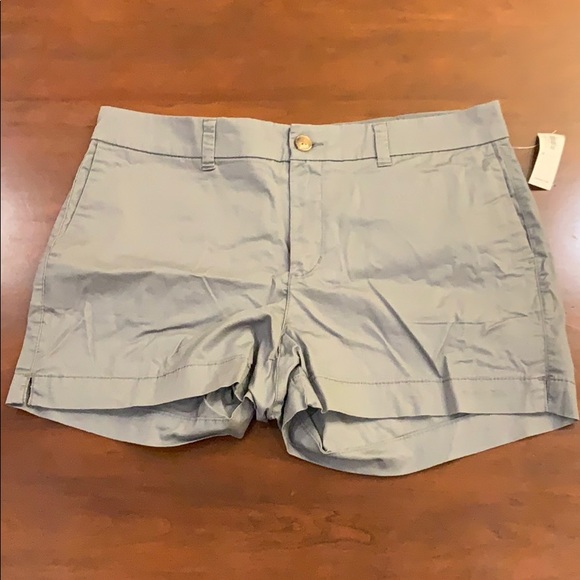 Mid-Rise twill everyday shorts - slate grey sz 12 - Picture 1 of 6